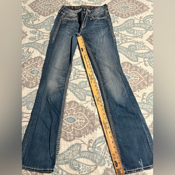 Rock Revival Kai Bootcut size 29 with sequin and rhinestone pockets and sides - Picture 5 of 5